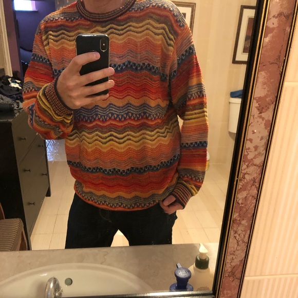 Coogi style cotton blend knit sweater - Picture 12 of 13